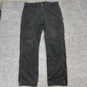 Carhartt Pants Mens 38x32 Black B324-BLK Workwear Utility Carpenter Distressed
